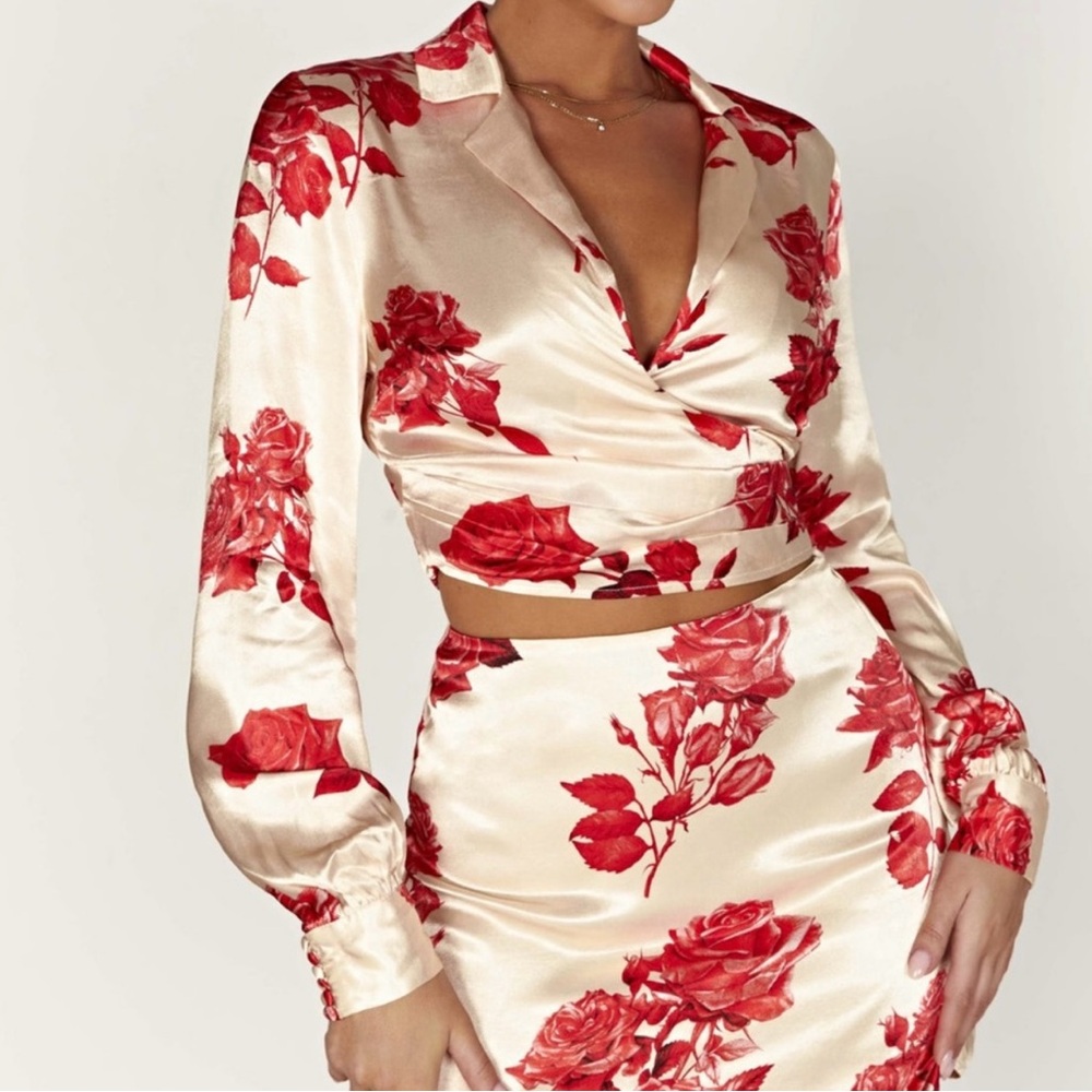 Meshki Floral Satin Skirt